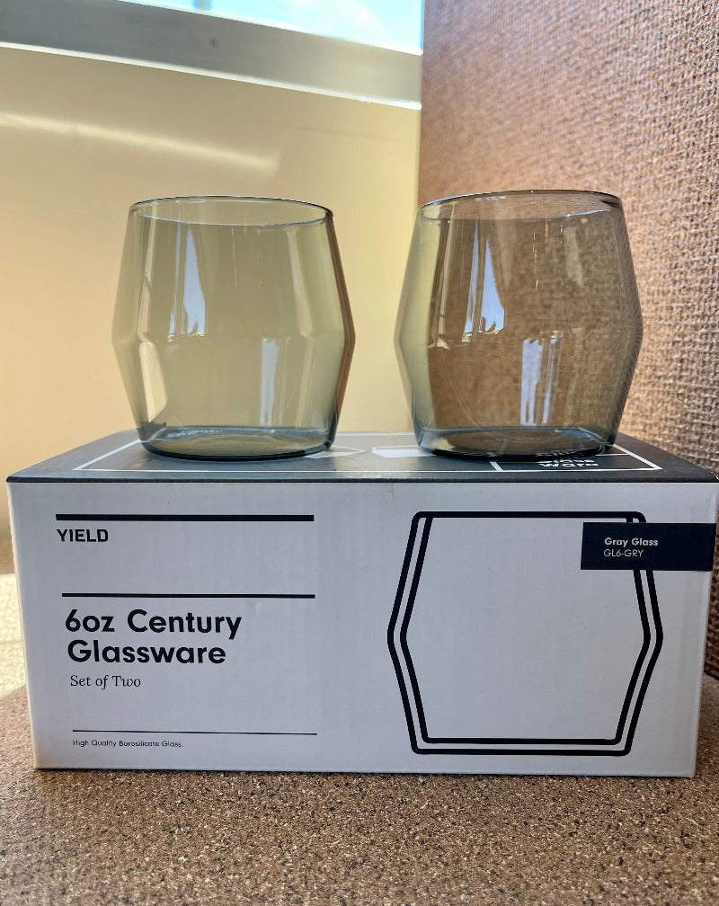 Yield Century 6oz Glasses - Set of Two - Smoke Grey – VINOVORE Silver Lake