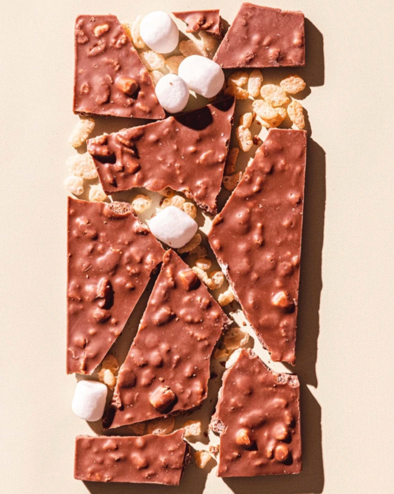 Compartés best-selling milk chocolate blended with tons of marshmallows and rice crispy cereal is a match made in heaven...think of it as a rice crispy treat smoothered in luscious milk chocolate, three of the best things all combined into one. This amazing new limited edition bar is soon to be your absolute favorite! - Gluten Free - Made in United States of America.