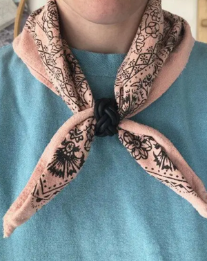 Last Chance Textiles DIY KIT- Braided Leather Scarf Slide - Black
