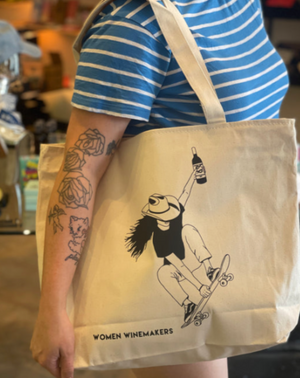 Vinovore Skater Girl XL Tote Bags! Grab life by the bottles! Recycled, Foldable, Reusable and Adorable!