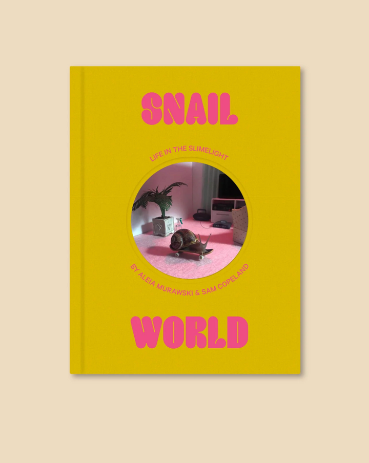 Snail World: Life in the Slimelight is a collection of absorbing snapshots from an alternate universe where snails drink bubble tea at the mall, hit tiny bongs, and get beamed up into flying saucers.