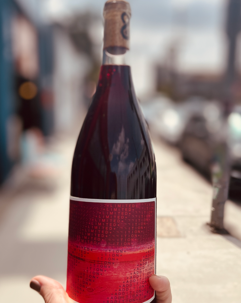 Trousseau, Gamay, Pinot Noir.  Willamette, Oregon.  Woman winemaker - Bree Stock. All natural. Ripe red beets freshly picked and covered in dirt. Alpine strawberries. Rhubarb zinger. Honest, meaty and gamay, wild and exotic trousseau and linear pinot noir.