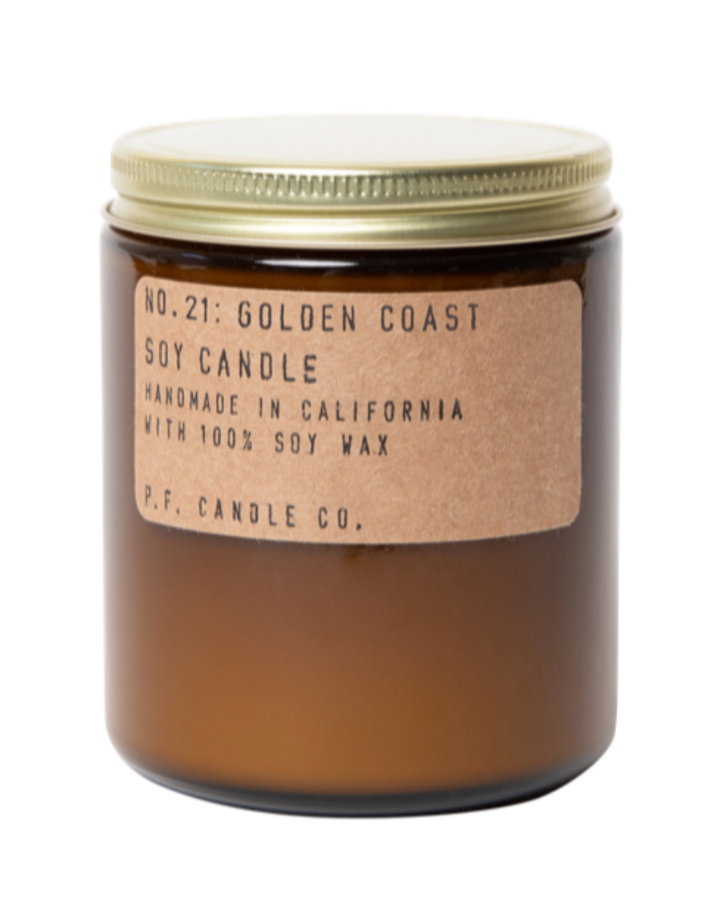 Made with 100% domestically grown soy wax, fine fragrance oils, and cotton-core wicks. The fragrances we use are paraben-free, phthalate-free, and never (ever) tested on animals. Golden Coast. Big Sur magic, wild sage baking in the sun, the rumble of waves and rocks. Notes of eucalyptus, sea salt, redwood, and palo santo. Local women owned.