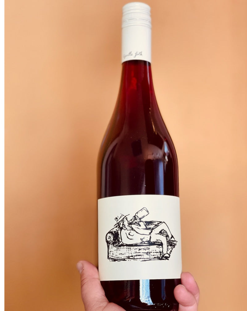 Mainly Gamay + some other red grapes. Basket Range, South Australia.  Woman winemaker - Rainbo Belton. All natural. Chillable Red. Smoked cola. Red currant jam. Little funky juice. Maple cherries. Tart strawberry. Blood orange peels and eucalyptus.
