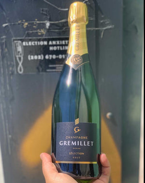 Gremillet Champagne France  Woman winemaker - Anne Gremillet. So fresh and so clean, clean. Velvety baked apples in crisp lemon. Perfect for a bubble bath for two.