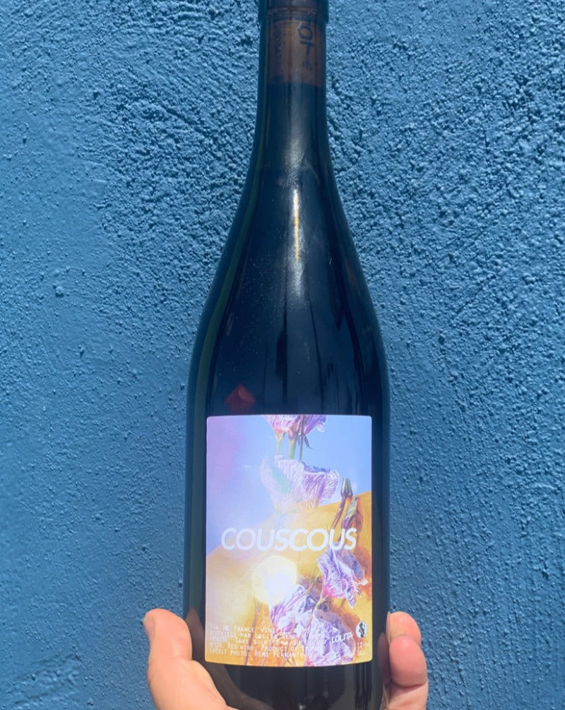 100% Cinsault Vin de France.  Woman winemaker - Lolita Sene. All natural. Chillable red. 50% direct press. 50% 6 day maceration. Drinking this is like a lazy afternoon by the pool that transitions to an all nighter at the Euro disco.