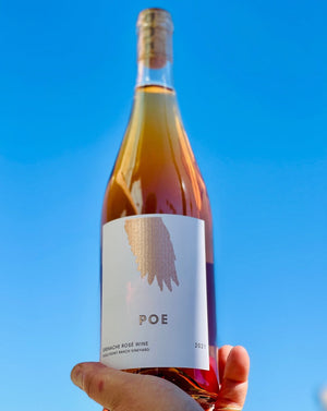 100% Grenache. Napa, California.  Woman winemaker - Samantha Sheehan. All natural. Electric cherry-raspberry lemonade with a DRY pop! Chewy strawberry starbursts. Wild Rosemary. Not your basic Bi*ch rose.