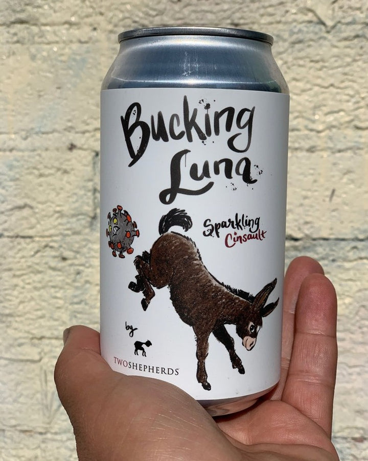 100% Carbonic Cinsault Lodi, California.  Woman winemaker - Karen Daenen. All natural. Chilled red can with bubbles. Bight, dry. Fresh + zippy. All carbonic. Covid blue ass kicker. Dust, spice + fun. Equals 1/2 a bottle!